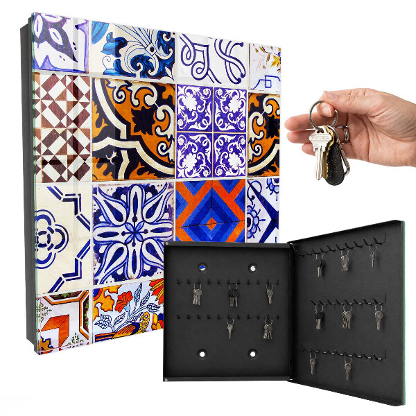 Armario para llaves con diseño de azulejos coloridos