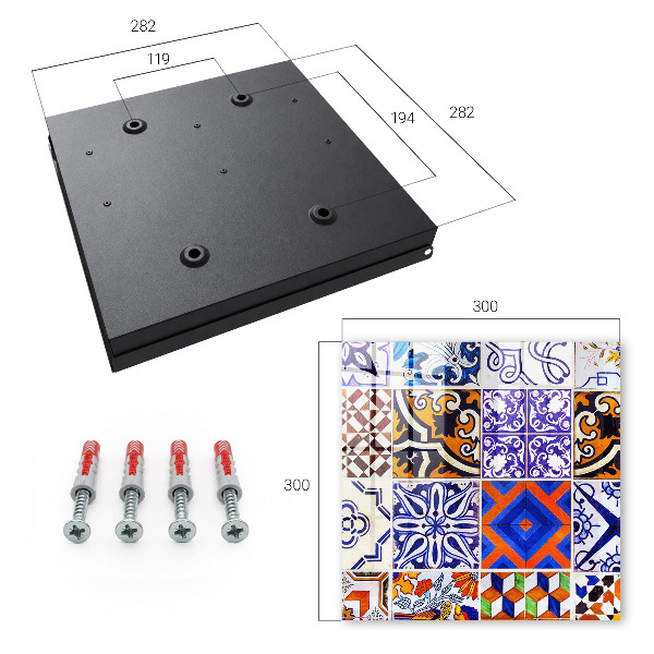 Armario para llaves con diseño de azulejos coloridos