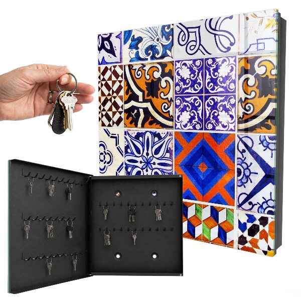 Armario para llaves con diseño de azulejos coloridos
