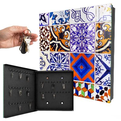 Armario para llaves con diseño de azulejos coloridos