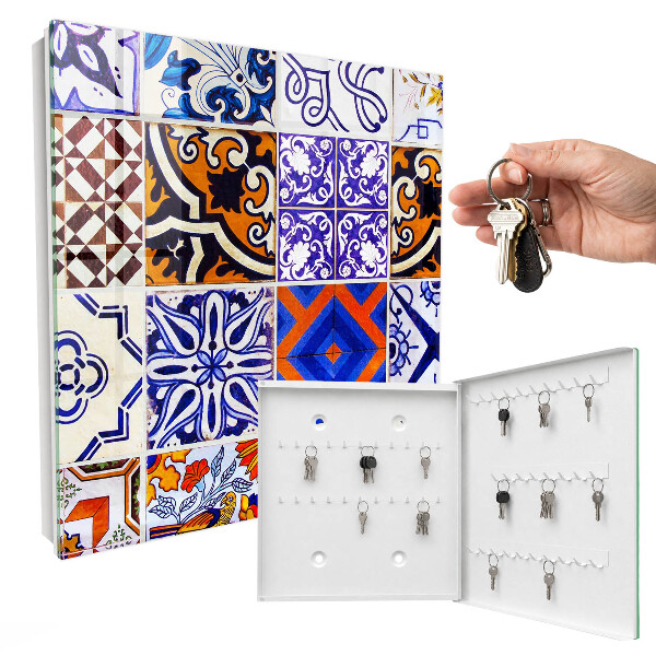 Armario para llaves con diseño de azulejos coloridos
