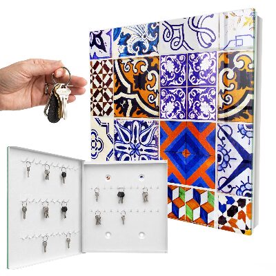 Armario para llaves con diseño de azulejos coloridos
