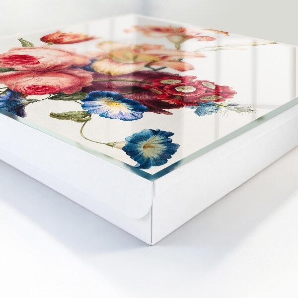 Caja para llaves con diseño de flores coloridas