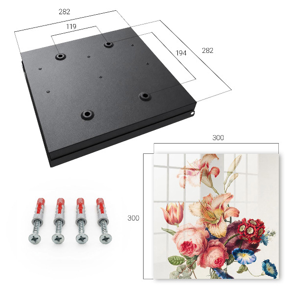 Caja para llaves con diseño de flores coloridas