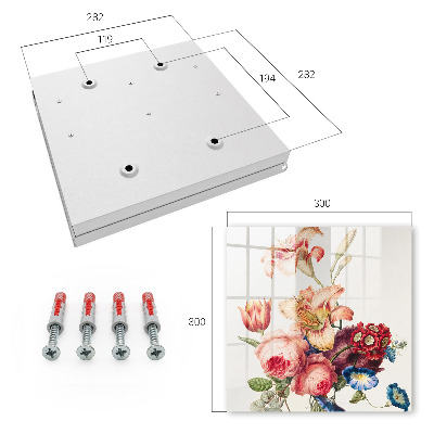 Caja para llaves con diseño de flores coloridas