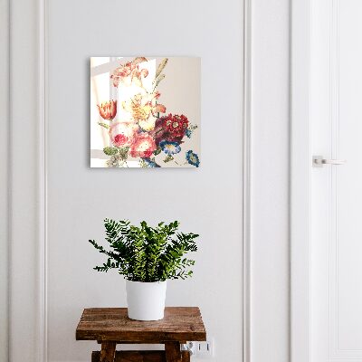 Caja para llaves con diseño de flores coloridas
