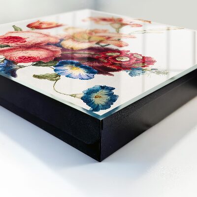 Caja para llaves con diseño de flores coloridas