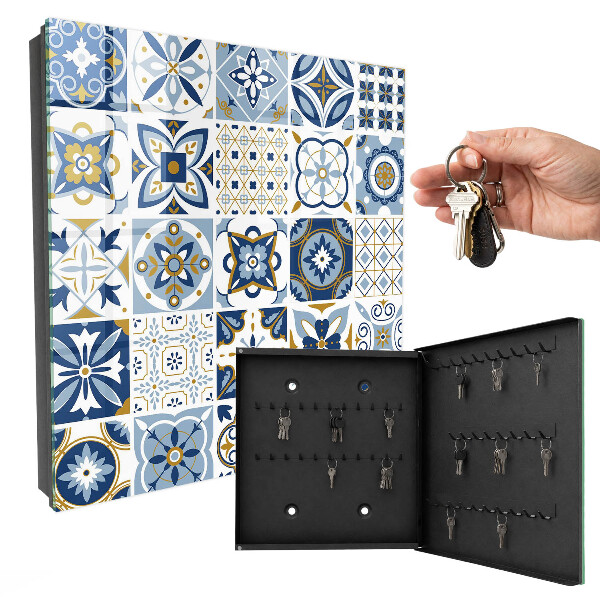 Caja para llaves con diseño de azulejos coloridos