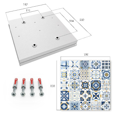Caja para llaves con diseño de azulejos coloridos