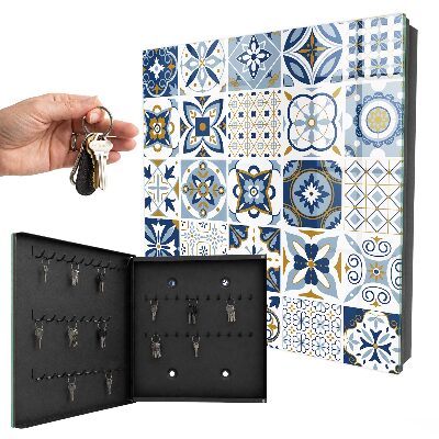Caja para llaves con diseño de azulejos coloridos