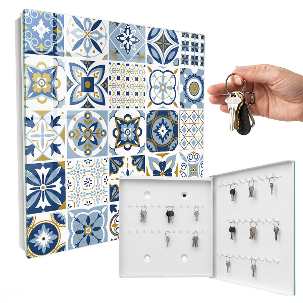 Caja para llaves con diseño de azulejos coloridos