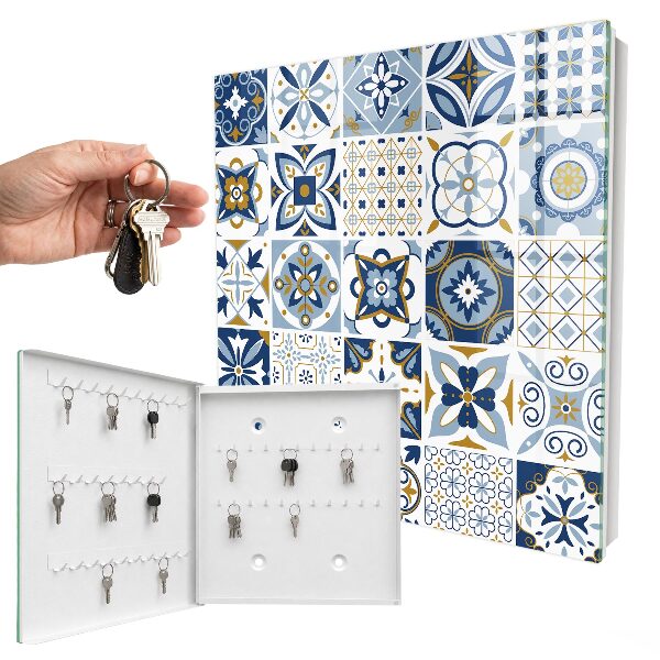 Caja para llaves con diseño de azulejos coloridos