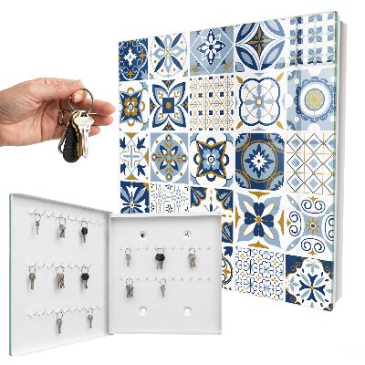 Caja para llaves con diseño de azulejos coloridos