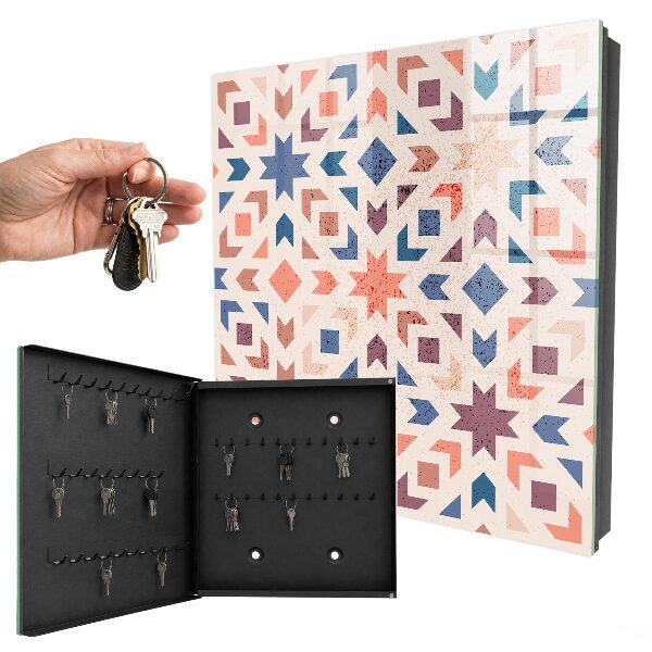 Caja para llaves con diseño de patrón geométrico