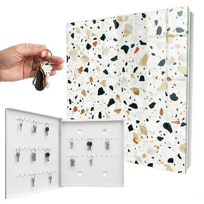 Armario para llaves con diseño de patrón de terrazo