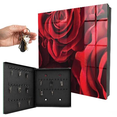 Armario para llaves con diseño de rosas rojas