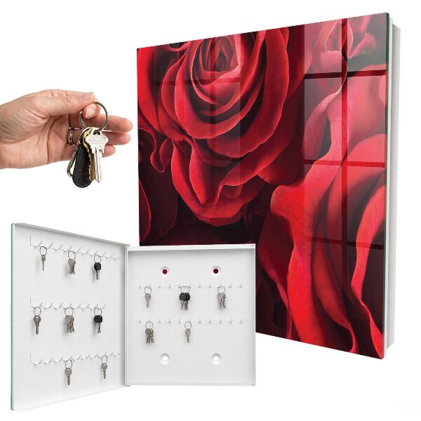 Armario para llaves con diseño de rosas rojas