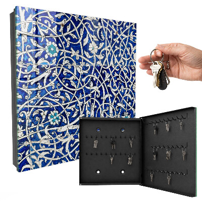 Armario para llaves diseño arabesco azul