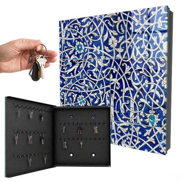 Armario para llaves diseño arabesco azul