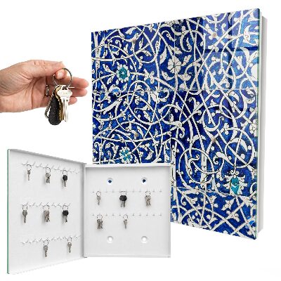 Armario para llaves diseño arabesco azul