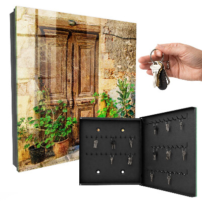 Armario para llaves con diseño de puertas rústicas