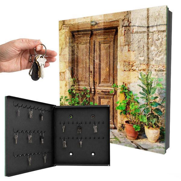 Armario para llaves con diseño de puertas rústicas