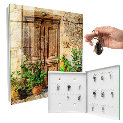 Armario para llaves con diseño de puertas rústicas