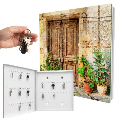 Armario para llaves con diseño de puertas rústicas