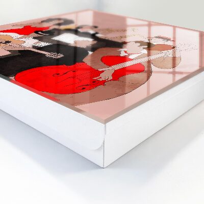 Caja para llaves con diseño de escena de jazz
