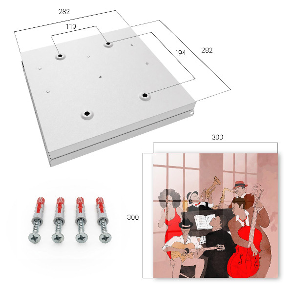 Caja para llaves con diseño de escena de jazz