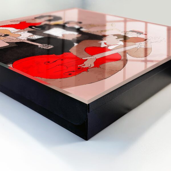 Caja para llaves con diseño de escena de jazz