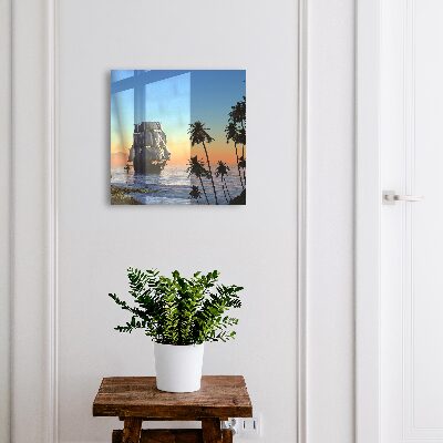 Armario para llaves con diseño de velero de mar