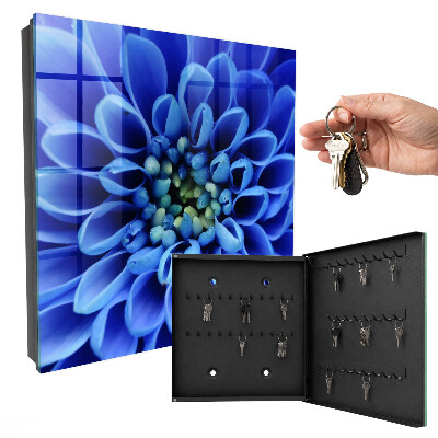 Armario para llaves con diseño de flor azul