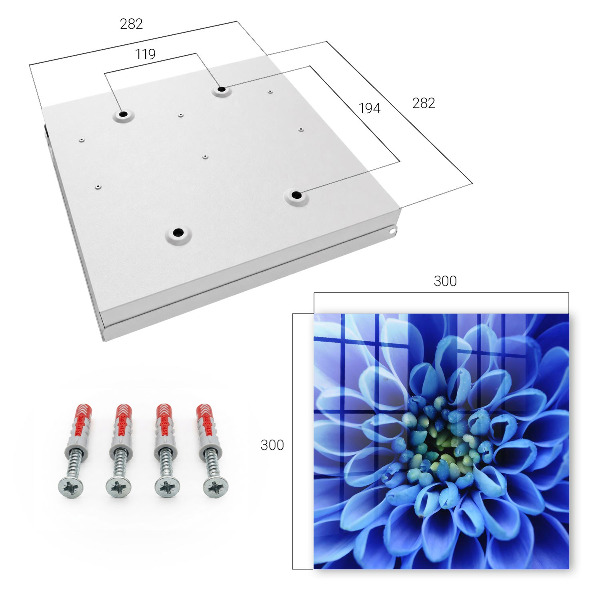 Armario para llaves con diseño de flor azul