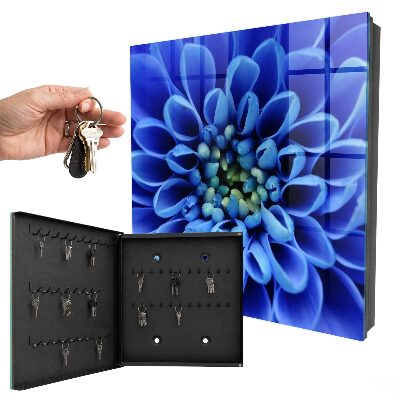 Armario para llaves con diseño de flor azul