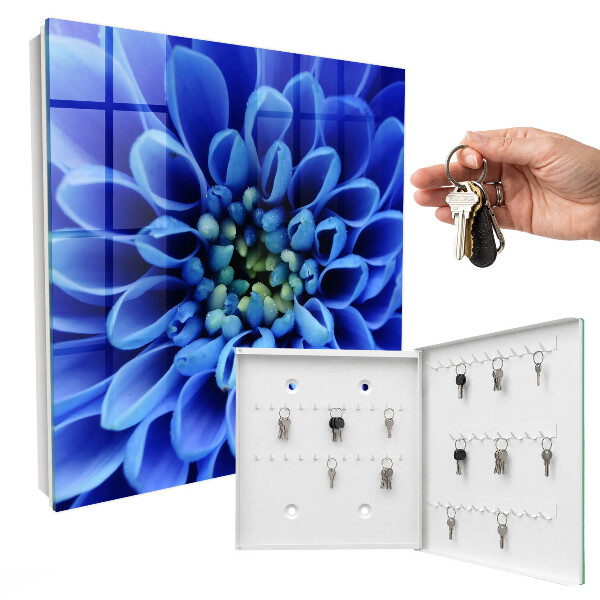 Armario para llaves con diseño de flor azul