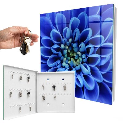 Armario para llaves con diseño de flor azul