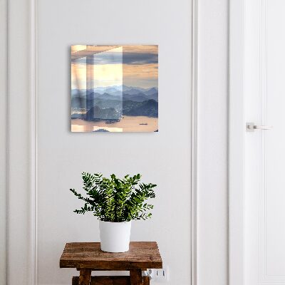 Armario para llaves con diseño de paisaje de montaña