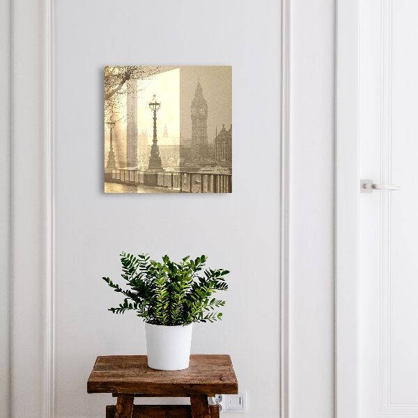 Caja para llaves con diseño de Londres con niebla