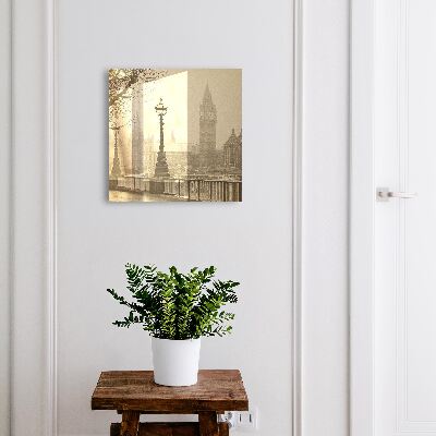 Caja para llaves con diseño de Londres con niebla