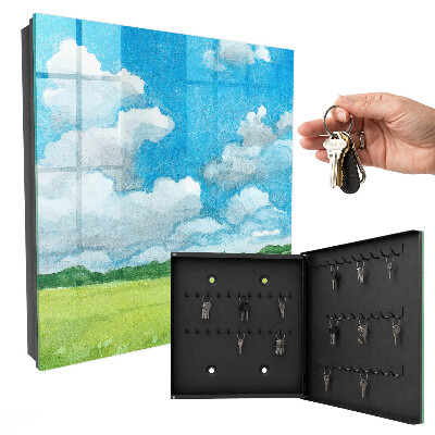 Caja para llaves con diseño de paisaje de verano