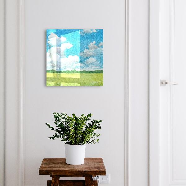 Caja para llaves con diseño de paisaje de verano