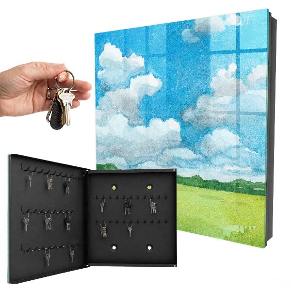 Caja para llaves con diseño de paisaje de verano