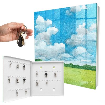 Caja para llaves con diseño de paisaje de verano