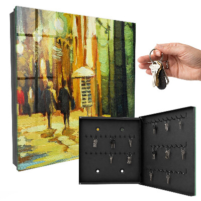 Caja para llaves diseño la ciudad de noche