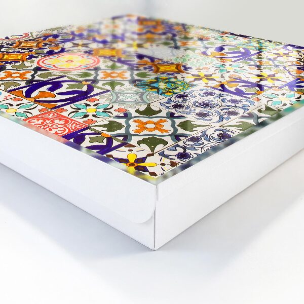Caja para llaves con diseño de azulejos coloridos