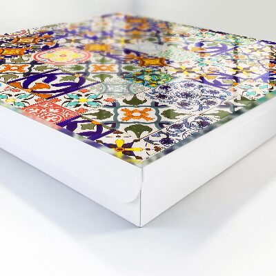 Caja para llaves con diseño de azulejos coloridos