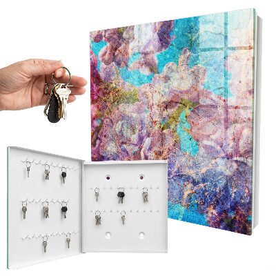 Armario para llaves con diseño de flores coloridas