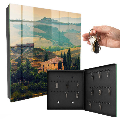 Caja para llaves con diseño de paisaje toscano
