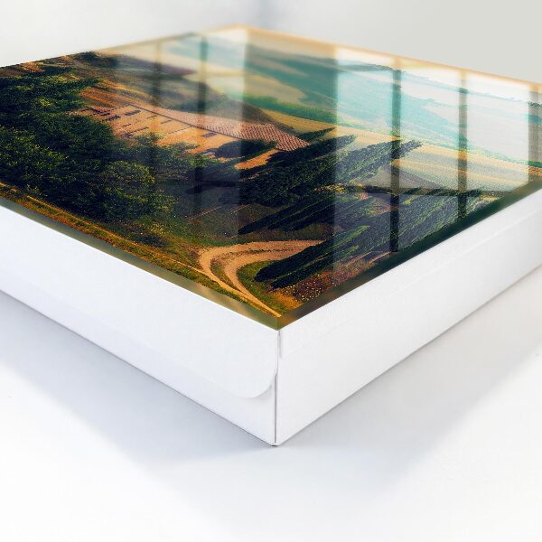 Caja para llaves con diseño de paisaje toscano